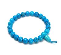 Crystalage - Braccialetto con perle di Howlite blu