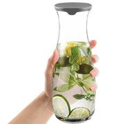 CRYSTALIA 100% SENZA PIOMBO Caraffa Vetro con Coperchio 1,2L Caraffa Acqua Vetro per Frigorifero, Brocche Vetro, Caraffe in Vetro per Limonata, Succo, Latte, Mimosa, Sodastream Bottiglie Vetro