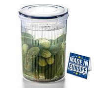 Crystalia Barattolo per Sottaceti con Filtro, Prova di Perdite 100% SENZA BPA Contenitore per Sottaceti, Secchio per Sottaceti Jalapeno D'oliva, Barattolo per Sottaceti con Coperchio, Pickle Jar