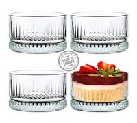 CRYSTALIA Qualità Premium Ciotola per Dessert in Vetro, 240ml 100% SENZA PIOMBO Coppe Gelato, Bicchieri, Coppette per Budini e Snack