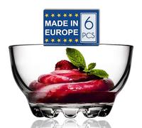 CRYSTALIA Set 6 Ciotole Impilabili Premium in Vetro - 100% Senza Piombo per Gelato, Dessert, Budino - Bicchieri e Tazze da Immersione