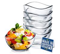 CRYSTALIA Set 6 Ciotole in Vetro per Dessert, 215ml 100% Senza Piombo, Bicchieri per Gelato, Tazza da Immersione, Snack Salse Caramelle