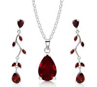 Crystalline Azuria Parures Lacrime per Donne Nozze Sposa Gioielleria Parure Con Collana e Orecchino Zirconia Damigella D'onore Gioielleria