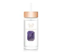 Crystallove Straw Water Bottle bottiglia d'acqua in vetro con cannuccia Amethyst 400 pz