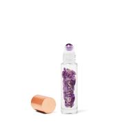 Crystallove Bottiglia olio roll-on Ametista con cristalli ricaricabile 10 ml