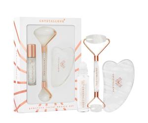 Crystallove - Clear quartz beauty set Massaggio Viso & Jaderoller 1 pieces unisex