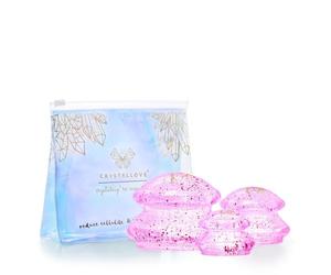 CRYSTALLOVE Coppette Massaggio Silicone - 3 pezzi - Massaggio del corpo - Massaggiatore per la cellulite - Set di coppettazione anti-cellulite con glitter - Coppa per Massaggio