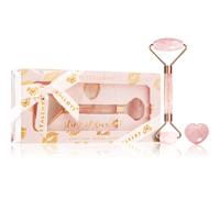 Crystallove Rose Quartz Selflove Set rullo per massaggi per il viso e attrezzi per i massaggi