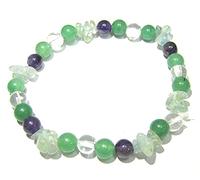 CRYSTALMIRACLE Esclusivo braccialetto in quarzo trasparente ametista acquamarina verde pietra preziosa perline conoscenza braccialetto regalo moda gioielli wicca potere salute ricchezza cristallo