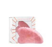 CRYSTALOVE Pietra Gua Sha con quarzo rosa - Rullo massaggiante di giada - Forma di cuore - Tavola Guasha - Massaggio facciale per viso, occhi, gonfiore della pelle del viso