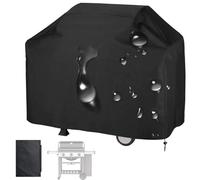 Crysterris Copertura per Barbecue da Esterno,Impermeabile Coperture per Protettiva per della Griglia,Antivento Telo di Protettivo per Grill Barbecue con Coulisse (Size:150 * 100 * 125cm,Color:Black)