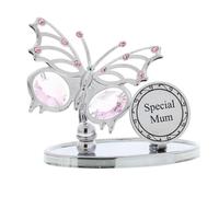 CrystocraftSpecial Mum Cromato Farfalla Ornamento e Placca (WD3189)