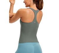 CRZ YOGA Butterluxe Canottiere da Allenamento da Donna con Parte Superiore Scollata sul Reggiseno Saggio Grigio 40
