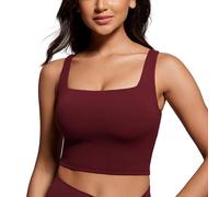 CRZ YOGA Butterluxe Donne Piazza Collo Palangaro Reggiseno Sportivo - Yoga Imbottito Ritaglia Cisterna Cime Merlot Rosso 38