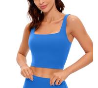 CRZ YOGA Butterluxe Donne Piazza Collo Palangaro Reggiseno Sportivo - Yoga Imbottito Ritaglia Cisterna Cime Blu Scintillante 44