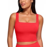 CRZ YOGA Butterluxe Donne Piazza Collo Palangaro Reggiseno Sportivo - Yoga Imbottito Ritaglia Cisterna Cime Rosso Profondo 48