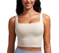 CRZ YOGA Butterluxe Donne Piazza Collo Palangaro Reggiseno Sportivo - Yoga Imbottito Ritaglia Cisterna Cime Mojave Tan 44
