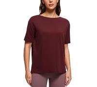 CRZ YOGA Camicia a Maniche Corte in Cotone Pima da Donna, vestibilità Ampia, da Allenamento Merlot Rosso 42