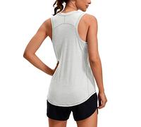CRZ YOGA Canotta Leggera da Donna con Scollo all'Americana Senza Maniche Magliette da Allenamento Nebbia d'Argento 42