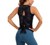 CRZ YOGA Canotta Sport Donna Backless Maglie Senza Maniche da Yoga Sportivo Canottiera Gilet T-Shirt La Nebbia di Inchiostro Fumo 44