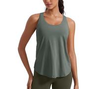 CRZ YOGA Da Donna Cotone Pima Y-Indietro Allenamento Canotte Leggera Sciolta Senza Maniche Atletica Palestra Camicie Saggio Grigio 40