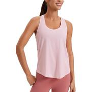 CRZ YOGA Da Donna Cotone Pima Y-Indietro Allenamento Canotte Leggera Sciolta Senza Maniche Atletica Palestra Camicie Rosa Fragola 38