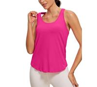 CRZ YOGA Da Donna Cotone Pima Y-Indietro Allenamento Canotte Leggera Sciolta Senza Maniche Atletica Palestra Camicie Granita Rosa 48