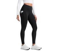 CRZ YOGA Donna Foderati in Pile Leggings Sportivi con Tasche Impermeabili Pantaloni Opaca Escursionismo Nero 40