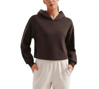 CRZ YOGA Donna SoftAura Felpa con Cappuccio a Manica Lunga con Cappuccio Marrone Caramello Caldo 42