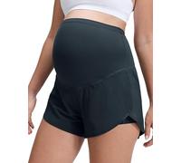 CRZ YOGA Donne 2 in 1 maternità Allenamento Pantaloncini Oltre Pancia Dividere Tasche 7.6 cm True Navy 46