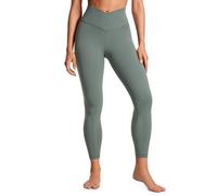 CRZ YOGA Donne Butterluxe Croce Alta Vita Controllo della Pancia Yoga Allenamento Ghette - 63cm Saggio Grigio 38