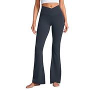 CRZ YOGA Donne Butterluxe V-Cross Vita Alta Gamba Larga Yoga Crossover Flare Leggings - 78cm True Navy 46