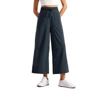 CRZ YOGA Pantaloni Capri Leggeri a Gamba Larga per Le Donne A Vita Alta Sciolto True Navy 42