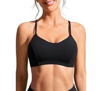 CRZ YOGA Women's Costume da Bagno con Lacci Incrociati Bikini Top Swim Reggiseno Sportivo Nero 46