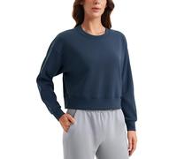 CRZ YOGA Womens Crewneck Felpa Manica Lunga Workout Casual Pullover Tops Basic Fall Sweatshirts Blu Inchiostro 44
