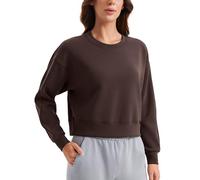 CRZ YOGA Womens Crewneck Felpa Manica Lunga Workout Casual Pullover Tops Basic Fall Sweatshirts Marrone Caramello Caldo 42