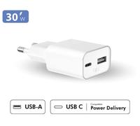 CS 30W (30 e 18 W) USB C PD GaN riciclato bianco