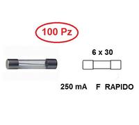 CS 4852/100 FUSIBILE 6 X 30 VETRO 250 mA F RAPIDO CONF. 100 PZ