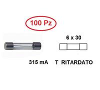 CS 4878/100 FUSIBILE 6 X 30 VETRO 315 mA T RITARDATO CONF. 100 PZ