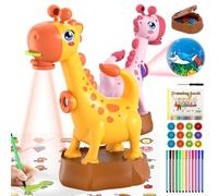 CS COSDDI Proiettore da disegno per bambini, proiettore 2 in 1 per proiezioni e disegni con 96 modelli e 12 pennelli colorati, proiettore da disegno Regali per bambini di 3, 4, 5, 6 e 7 anni