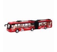 CS0133 Autobus elettronico per bambini, veicolo stradale con luci che si accendono quando viene spinto, autobus giocattolo educativo dal design realistico per bambini dai 6 anni in (Rossa)
