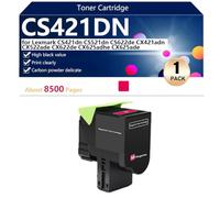 CS421DN Cartuccia Toner Compatibile per Lexmark CS421dn CS521dn CS622de CX421adn CX522ade CX622de CX625adhe CX625ade Stampanti, Alta Resa 8500 Pagine, Stampa ad alta Definizione,Magenta-1 pack