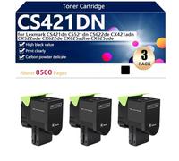 CS421DN Cartuccia Toner Compatibile per Lexmark CS421dn CS521dn CS622de CX421adn CX522ade CX622de CX625adhe CX625ade Stampanti, Alta Resa 8500 Pagine, Stampa ad alta Definizione,Black-3 pack