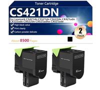 CS421DN Cartuccia Toner Compatibile per Lexmark CS421dn CS521dn CS622de CX421adn CX522ade CX622de CX625adhe CX625ade Stampanti, Alta Resa 8500 Pagine, Stampa ad alta Definizione,Black-2 pack