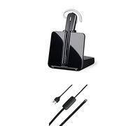 Plantronics CS540 Kabelloses DECT-Headset mit APS-11- Einohr (Mono), veränderbar (3 Tragevarianten) - Anschluss an Tischtelefon - Mikrofon mit Geräuschunterdrückung, Schwarz