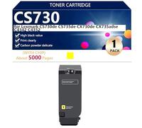 CS730 Cartuccia Toner di Ricambio Compatibile per Lexmark CS730de CS735de CX730de CX735adse C4342 C4352 Stampanti, alta Capacità 5000 Pagine, Facile da Installare,Yellow-1 pack