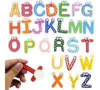 Csafyrt 1 Set magneti del Frigorifero Lettere e Numeri magnetici in Legno Colorati Lettere alfabetiche magnetiche educative per Bambini Piccoli Bambini in età prescolare Che
