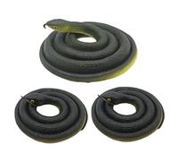 Csafyrt 3 Pezzi Snake Finto, Elastici Serpenti in Gomma realistica Python Figure di Animali Pranns Props Educational Toys for Birthday Party Gift o April Fools Day