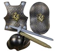 Csafyrt 4pcs/set Knight Costume Kids Kids Plastic Knight Armor con Helmet Sword and Shield for
