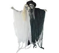 Csafyrt Animatronics di Halloween, 59x17 Sposa Sposo Decorazione Scheletro Fantasma Appeso con Suono Attivato e Occhi Rossi Spettrali